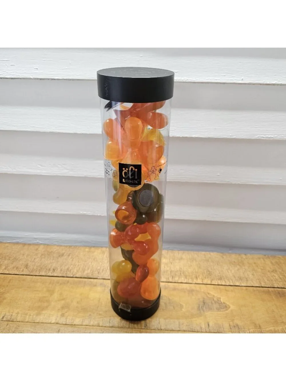 OLIBLOCK architectural building blocks 2001 -24 PC Set Clear Tube Orange